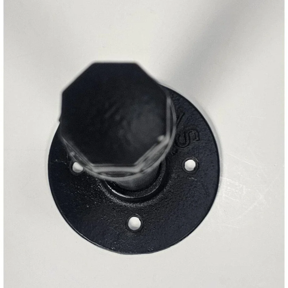 Black Pipe Shelf Bracket 7 Inch Industrial Metal Wall Mount